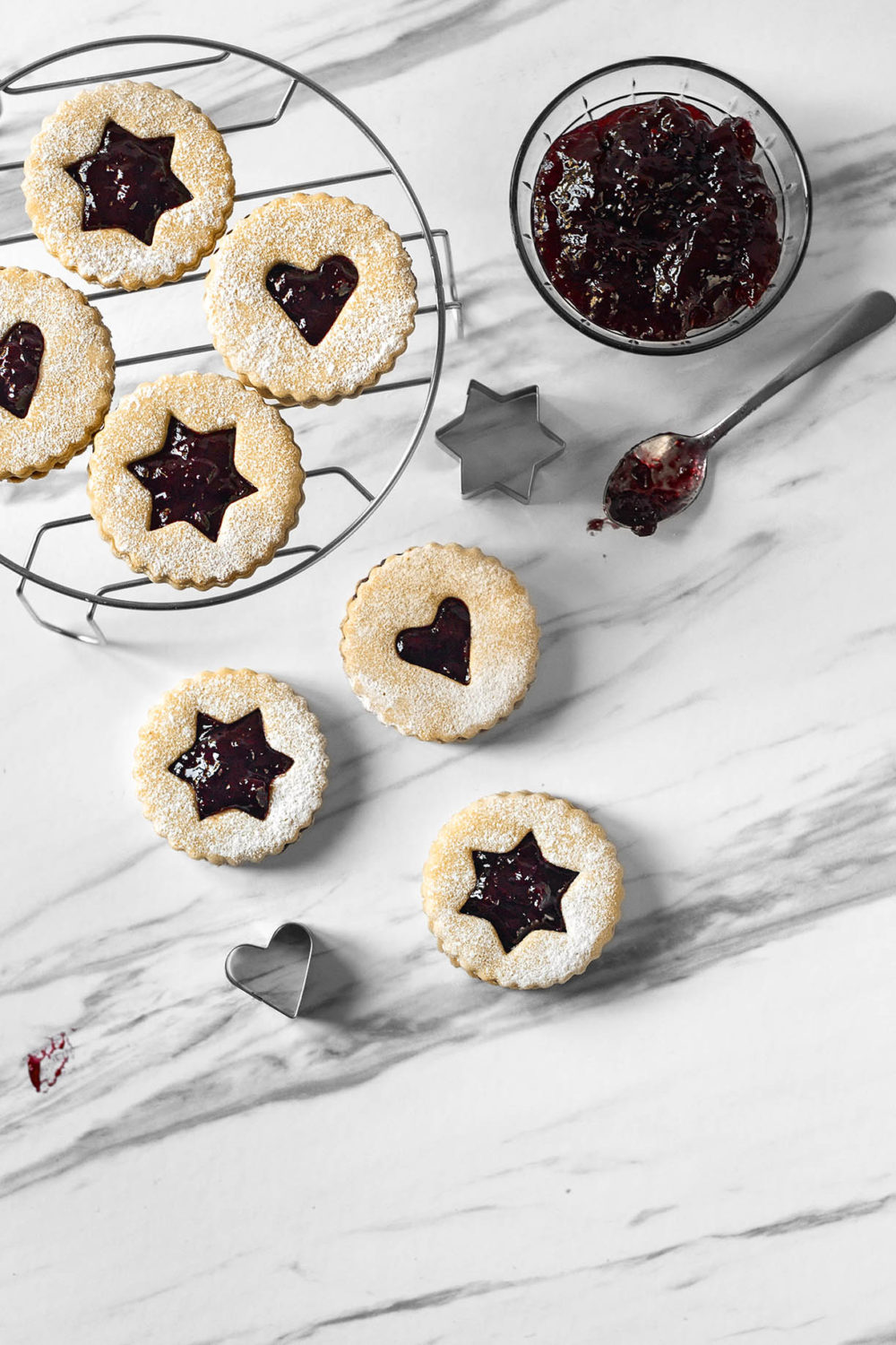 Almond Linzer Cookies with Cherry Jam