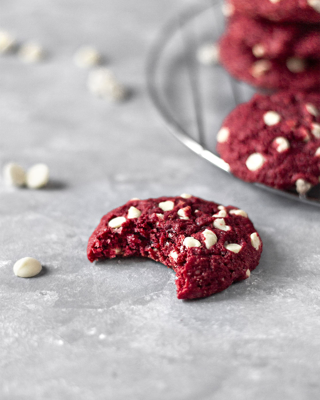 Red Velvet White Chocolate Chip Cookies - The Sweet Balance